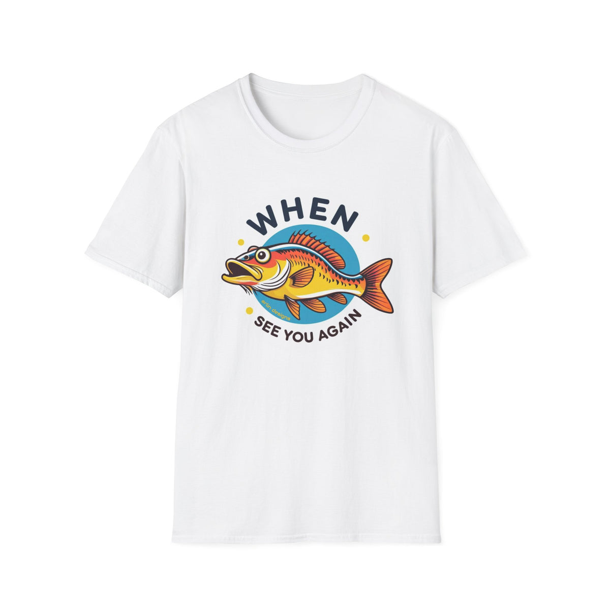 When Walleye See You Again Fishing T-Shirt — Retro Colorful Fish Graphic Tee