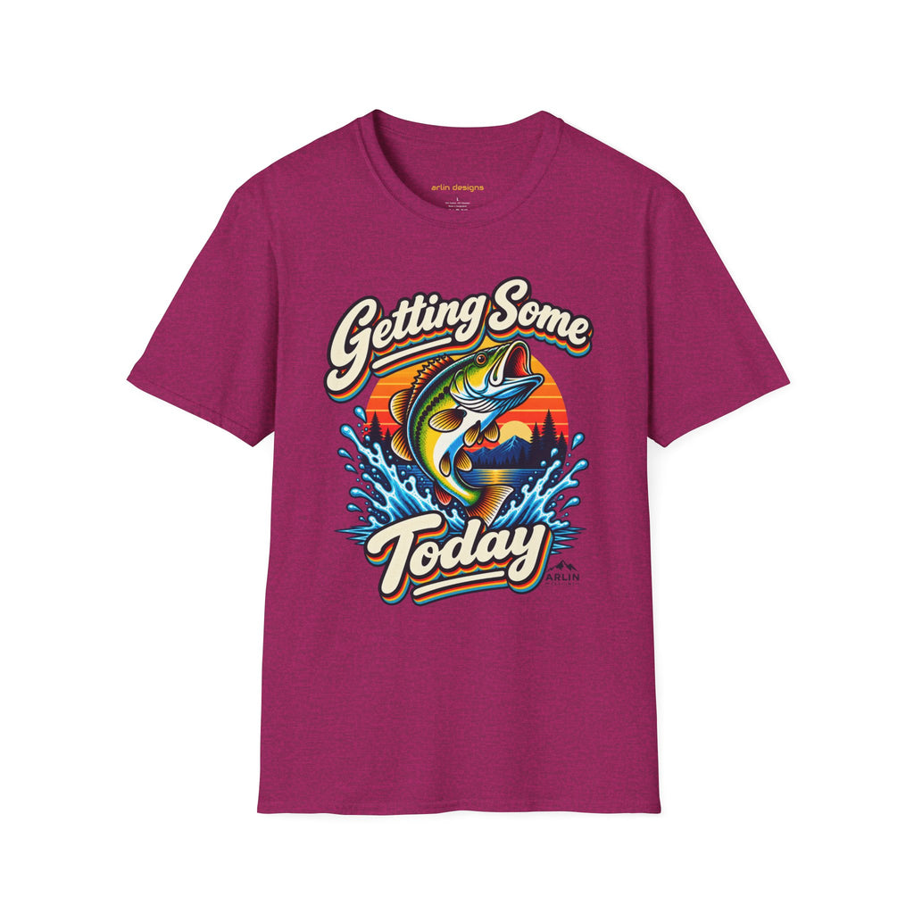 Fishing T-Shirt — "Getting Some BASS Today" Retro Bass Graphic