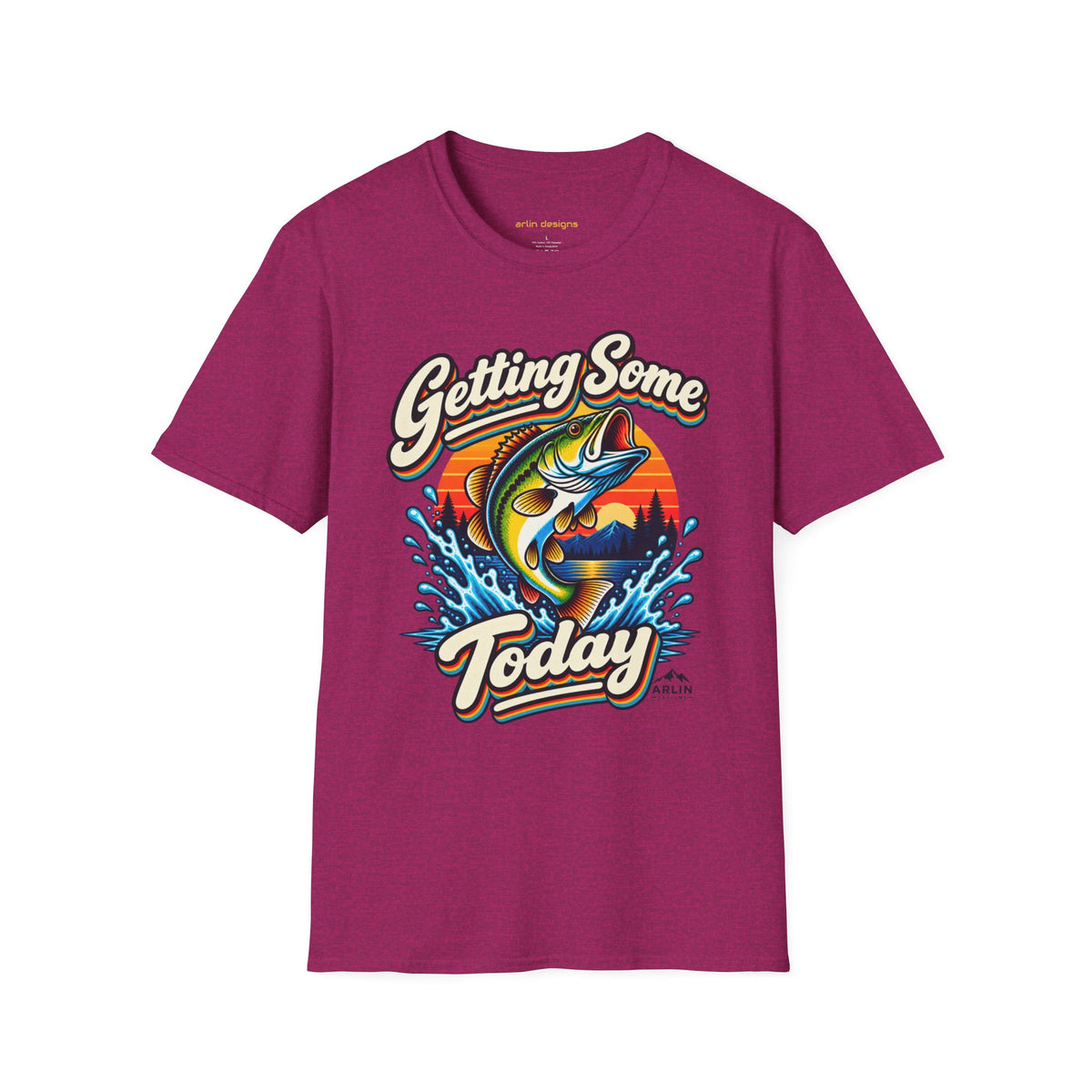 Fishing T-Shirt — "Getting Some BASS Today" Retro Bass Graphic