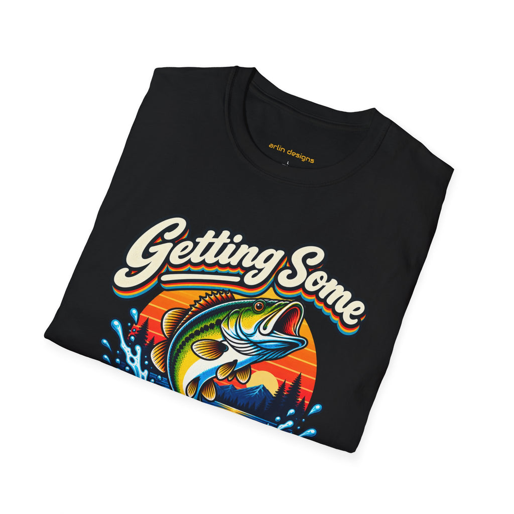 Fishing T-Shirt — "Getting Some BASS Today" Retro Bass Graphic