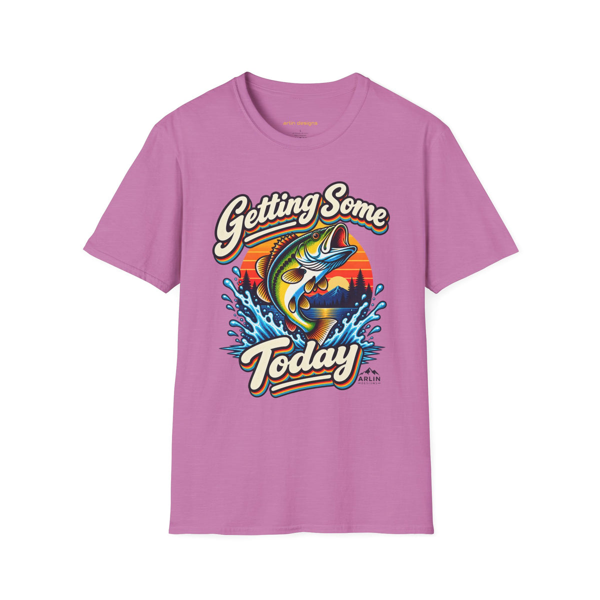 Fishing T-Shirt — "Getting Some BASS Today" Retro Bass Graphic