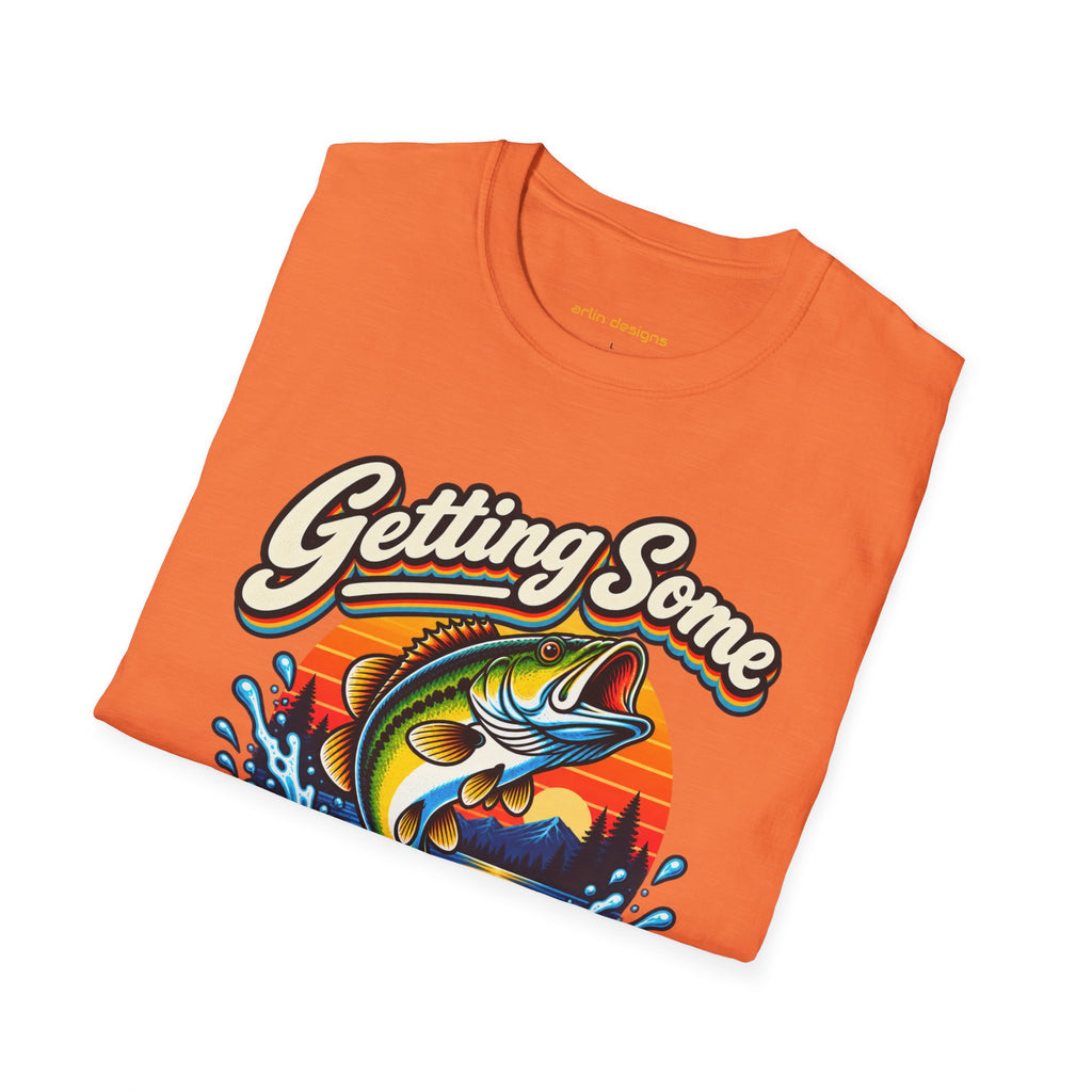 Fishing T-Shirt — "Getting Some BASS Today" Retro Bass Graphic