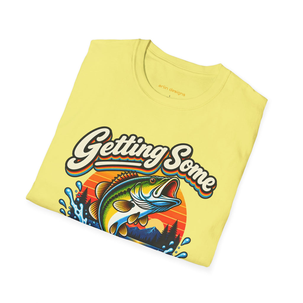 Fishing T-Shirt — "Getting Some BASS Today" Retro Bass Graphic
