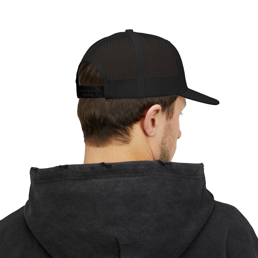 Fishing Trip Snapback Trucker Cap — Retro Fish & Radio Design
