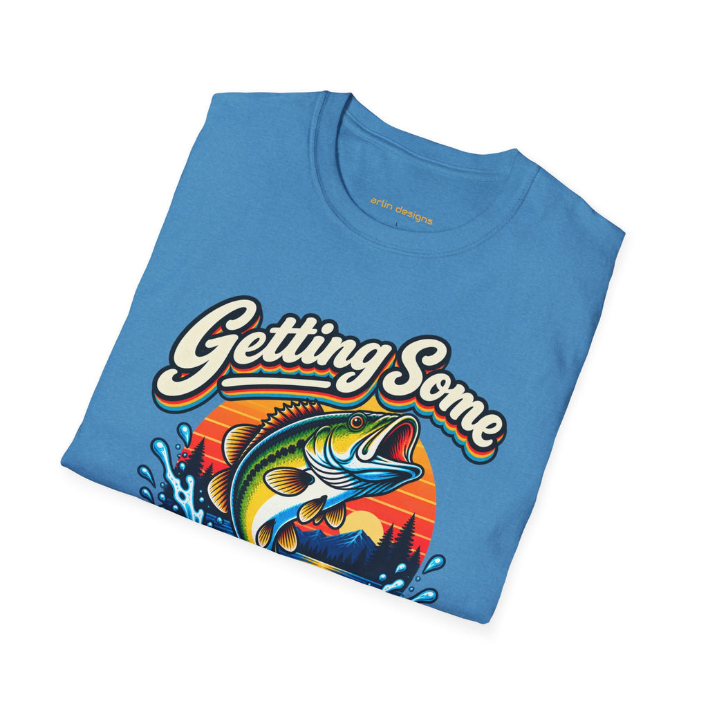 Fishing T-Shirt — "Getting Some BASS Today" Retro Bass Graphic