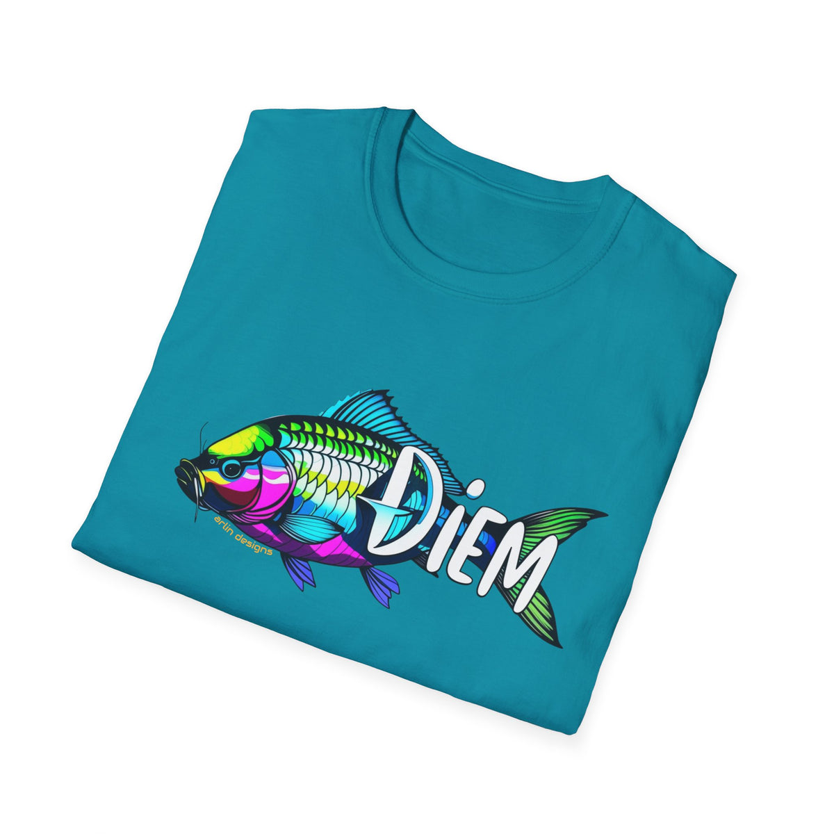 Carpe Diem Colorful Fish T-Shirt — Seize the Day Fishing Graphic Tee