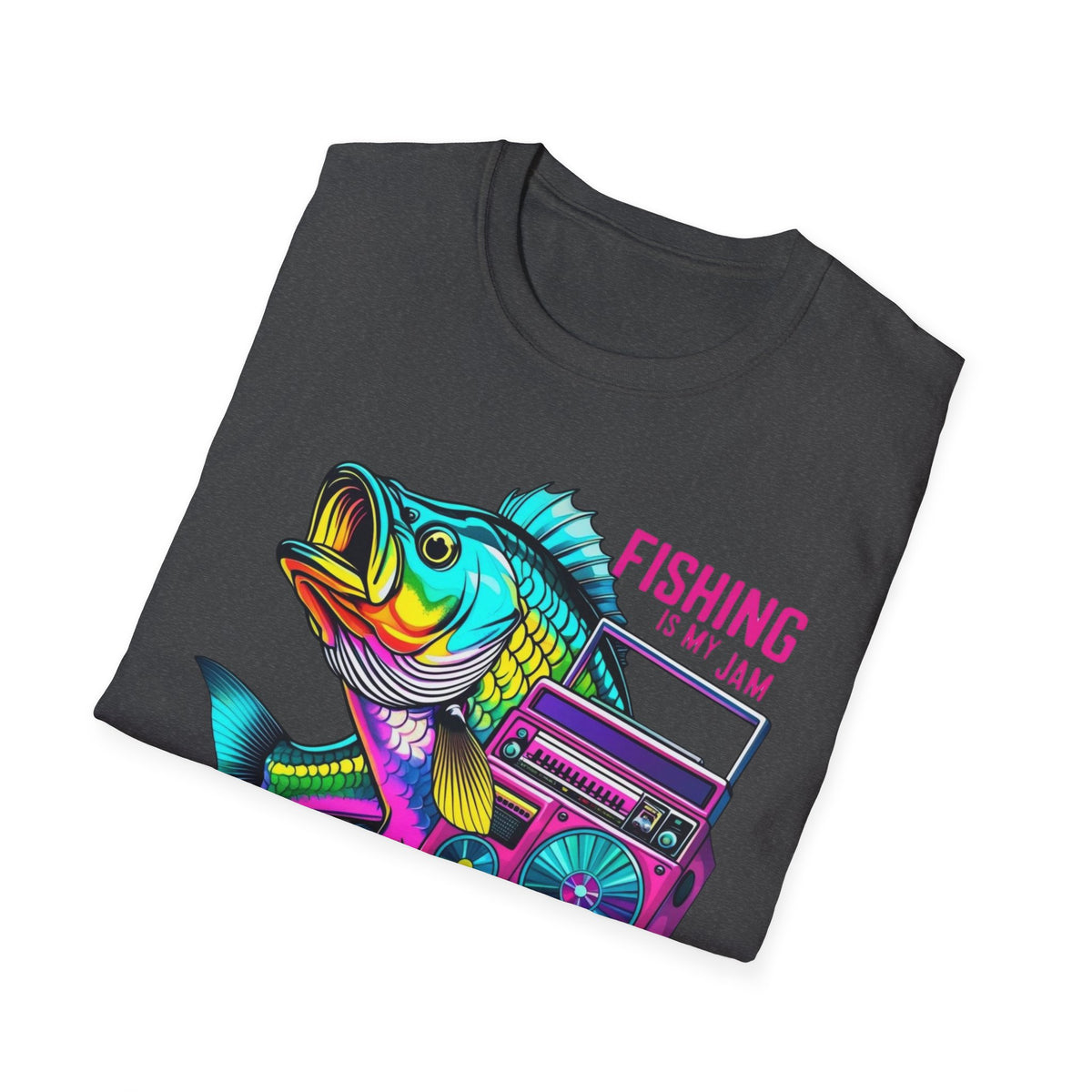 Fishing Is My Jam T-Shirt — Retro Fish & Boombox Graphic Tee
