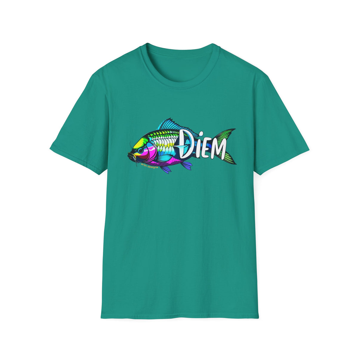 Carpe Diem Colorful Fish T-Shirt — Seize the Day Fishing Graphic Tee