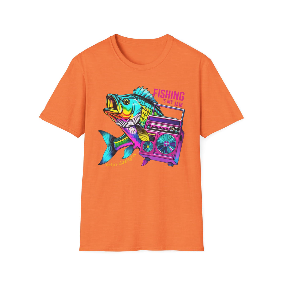 Fishing Is My Jam T-Shirt — Retro Fish & Boombox Graphic Tee