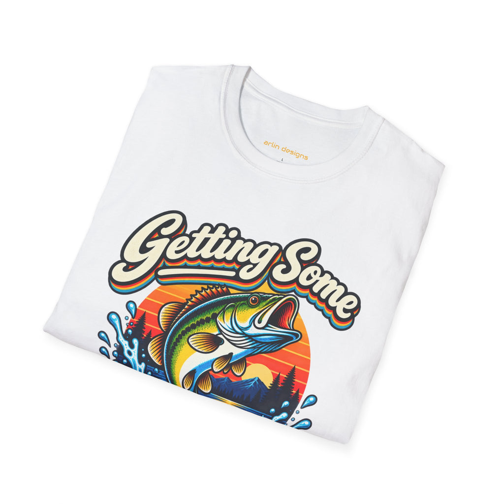 Fishing T-Shirt — "Getting Some BASS Today" Retro Bass Graphic