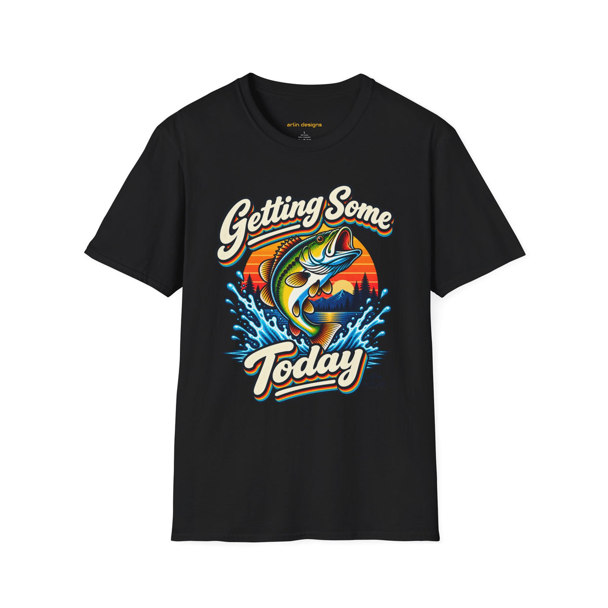 Fishing T-Shirt — "Getting Some BASS Today" Retro Bass Graphic