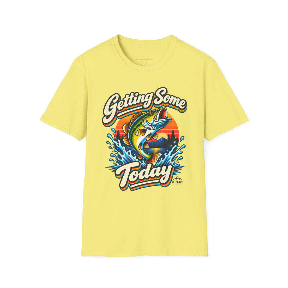 Fishing T-Shirt — "Getting Some BASS Today" Retro Bass Graphic