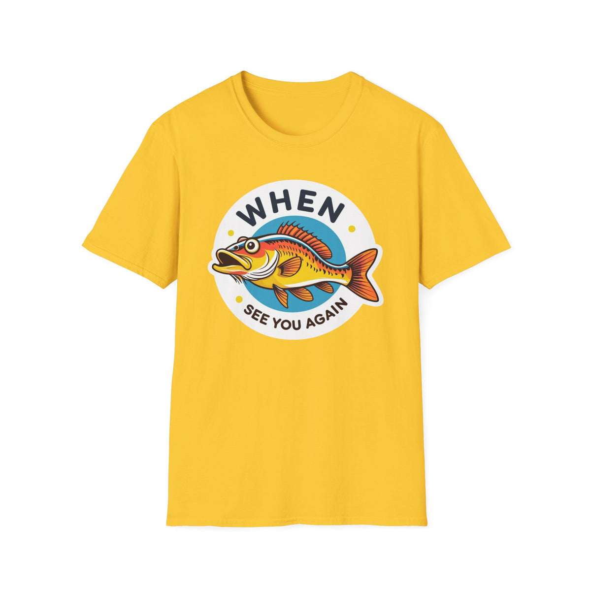 When Walleye See You Again Fishing T-Shirt — Retro Colorful Fish Graphic Tee