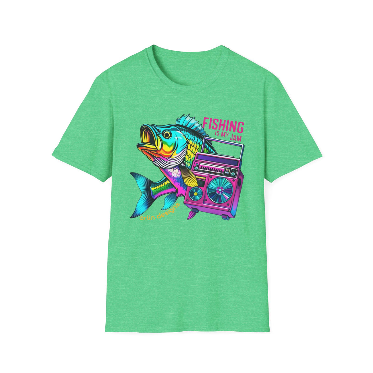 Fishing Is My Jam T-Shirt — Retro Fish & Boombox Graphic Tee