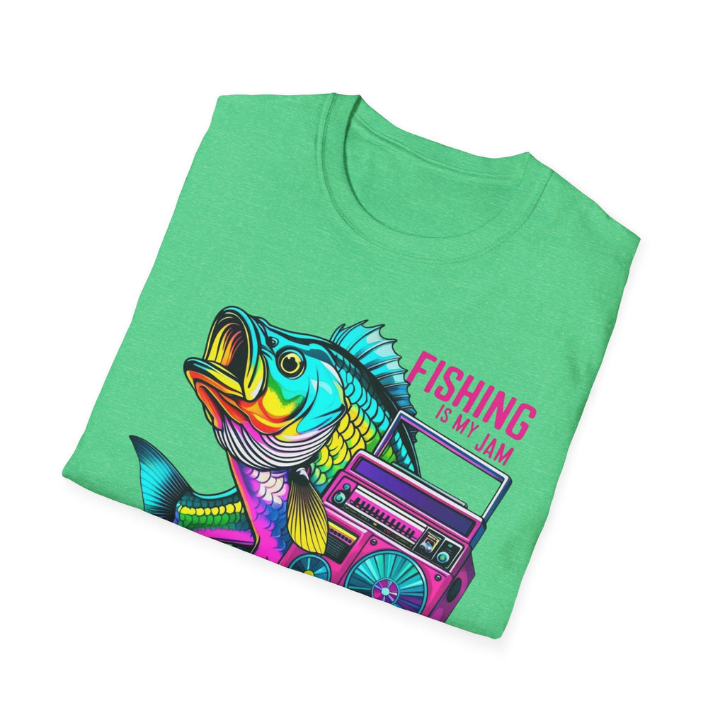 Fishing Is My Jam T-Shirt — Retro Fish & Boombox Graphic Tee
