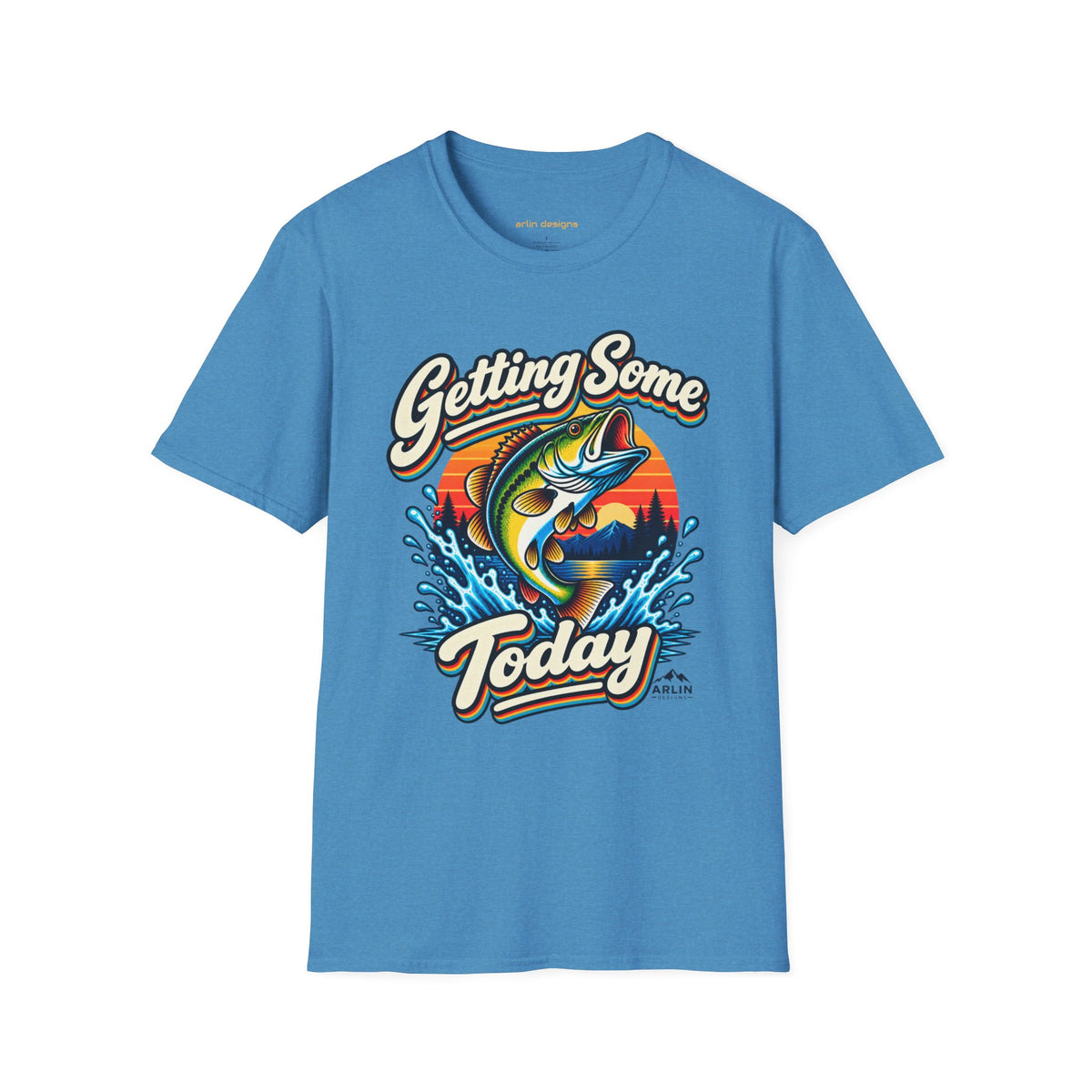 Fishing T-Shirt — "Getting Some BASS Today" Retro Bass Graphic