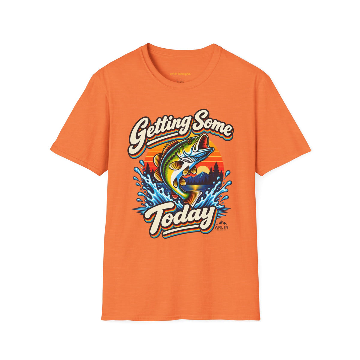 Fishing T-Shirt — "Getting Some BASS Today" Retro Bass Graphic