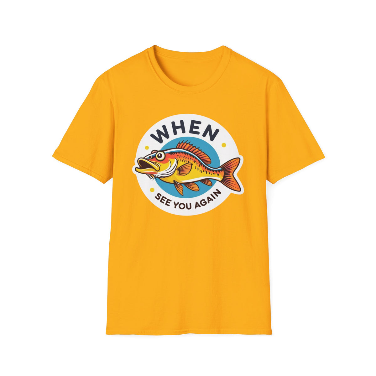 When Walleye See You Again Fishing T-Shirt — Retro Colorful Fish Graphic Tee