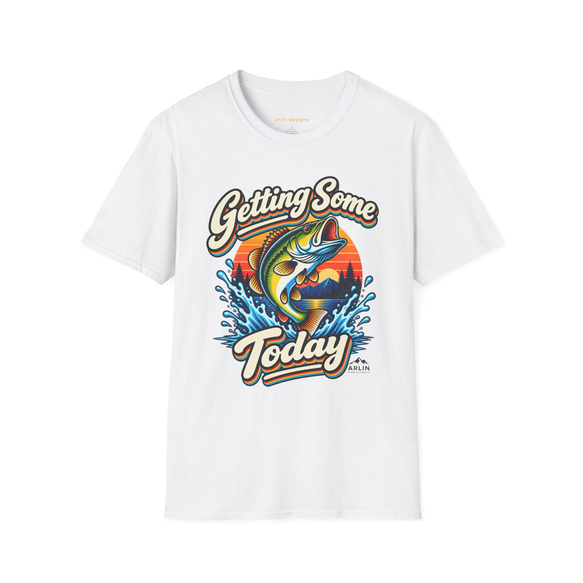 Fishing T-Shirt — "Getting Some BASS Today" Retro Bass Graphic
