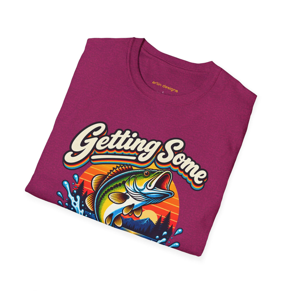 Fishing T-Shirt — "Getting Some BASS Today" Retro Bass Graphic