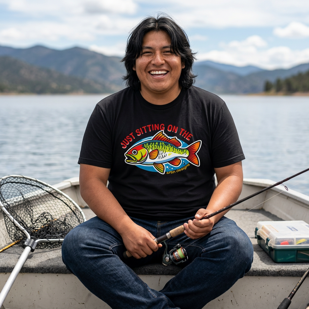 "Just Sitting on the Perch" Fishing T-Shirt — Funny Fish Graphic Tee
