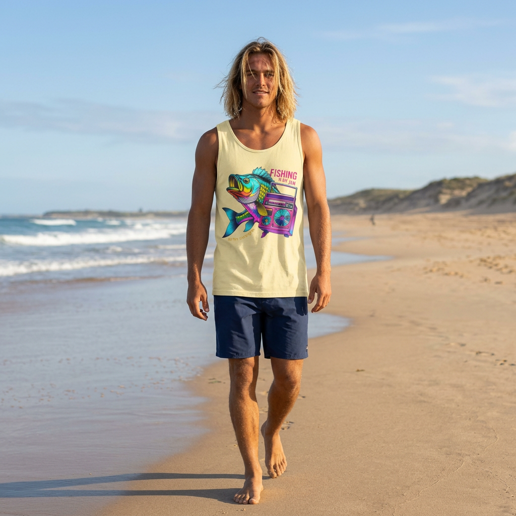 Fishing Slogan Tank Top — Beach Day Graphic Tee for Anglers