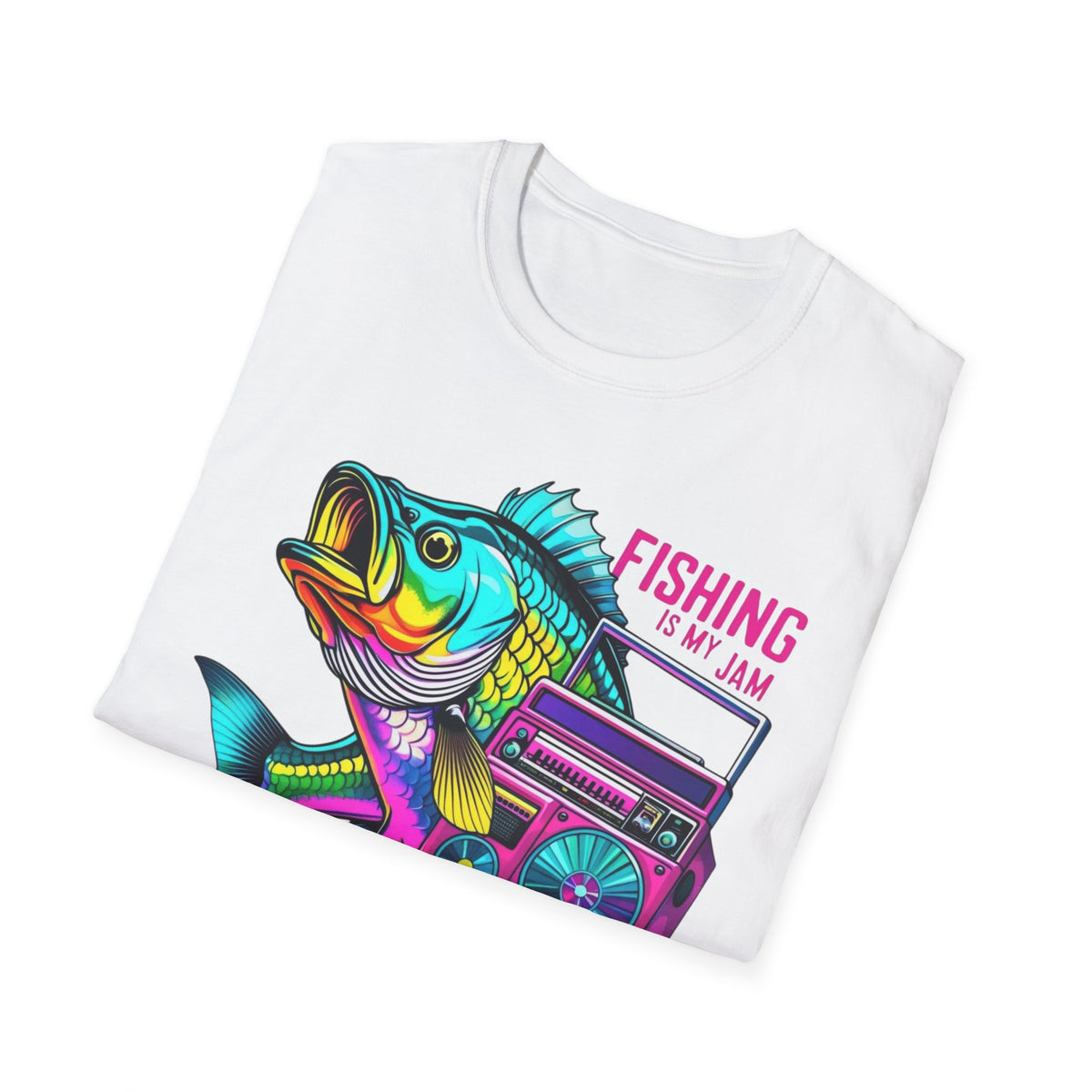 Fishing Is My Jam T-Shirt — Retro Fish & Boombox Graphic Tee