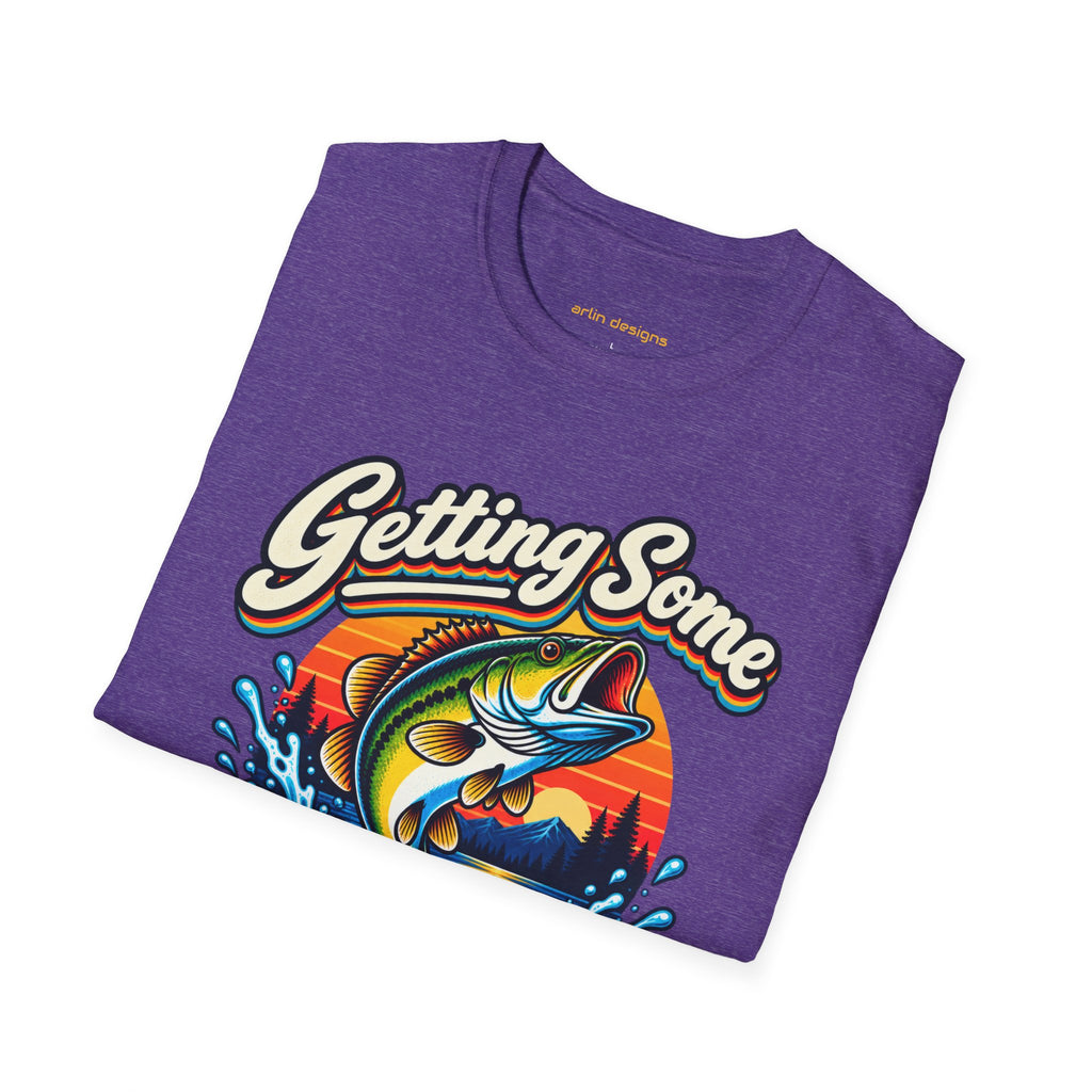 Fishing T-Shirt — "Getting Some BASS Today" Retro Bass Graphic