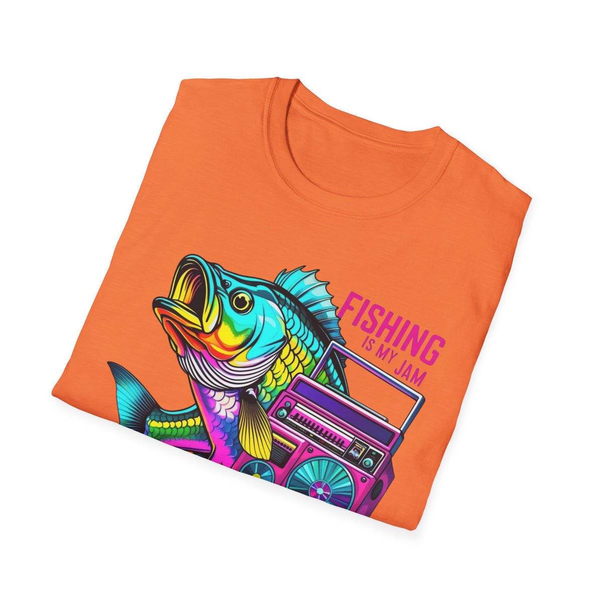 Fishing Is My Jam T-Shirt — Retro Fish & Boombox Graphic Tee