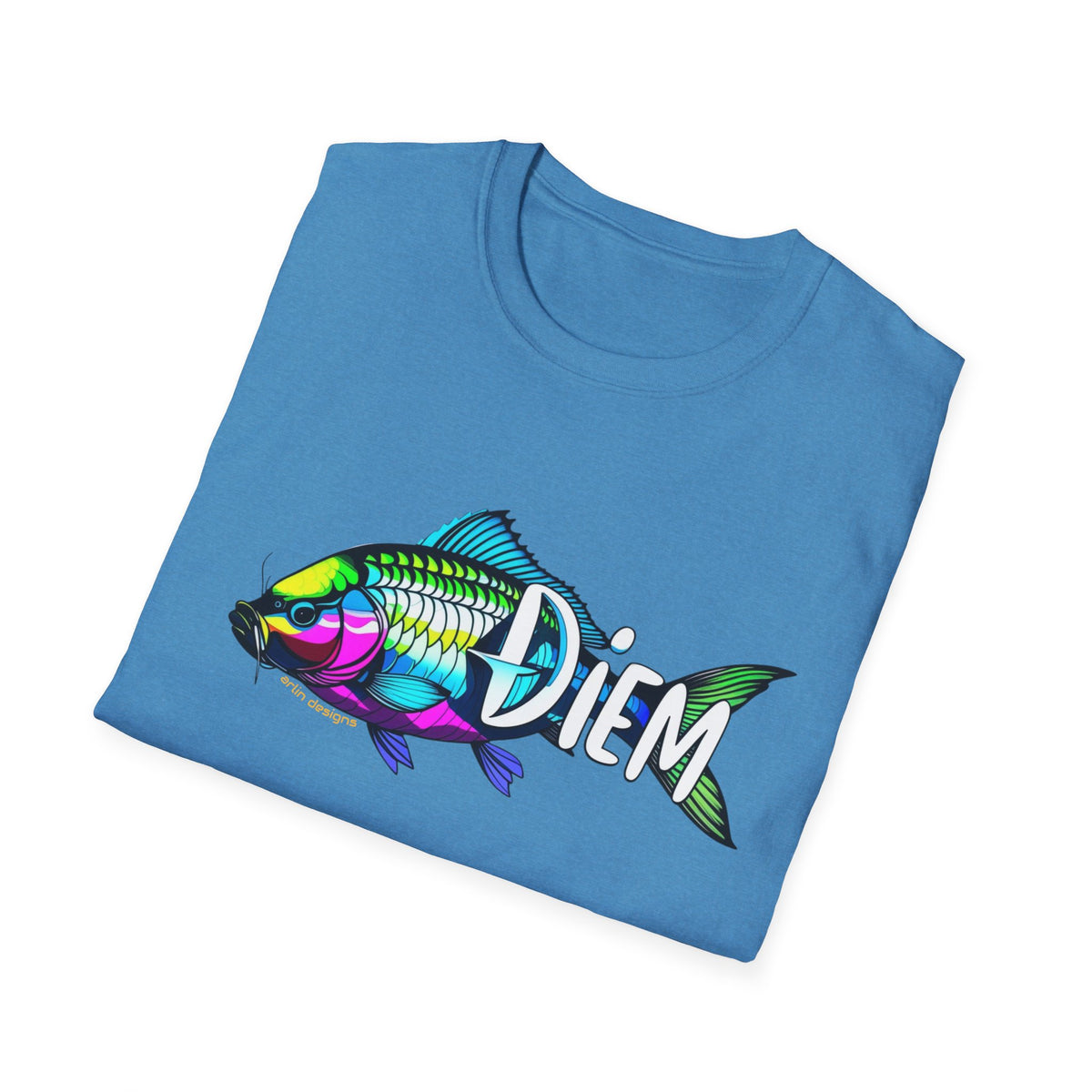 Carpe Diem Colorful Fish T-Shirt — Seize the Day Fishing Graphic Tee