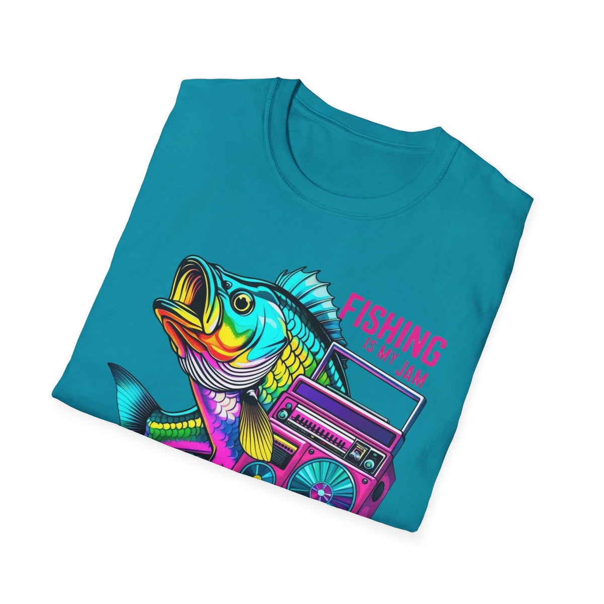 Fishing Is My Jam T-Shirt — Retro Fish & Boombox Graphic Tee
