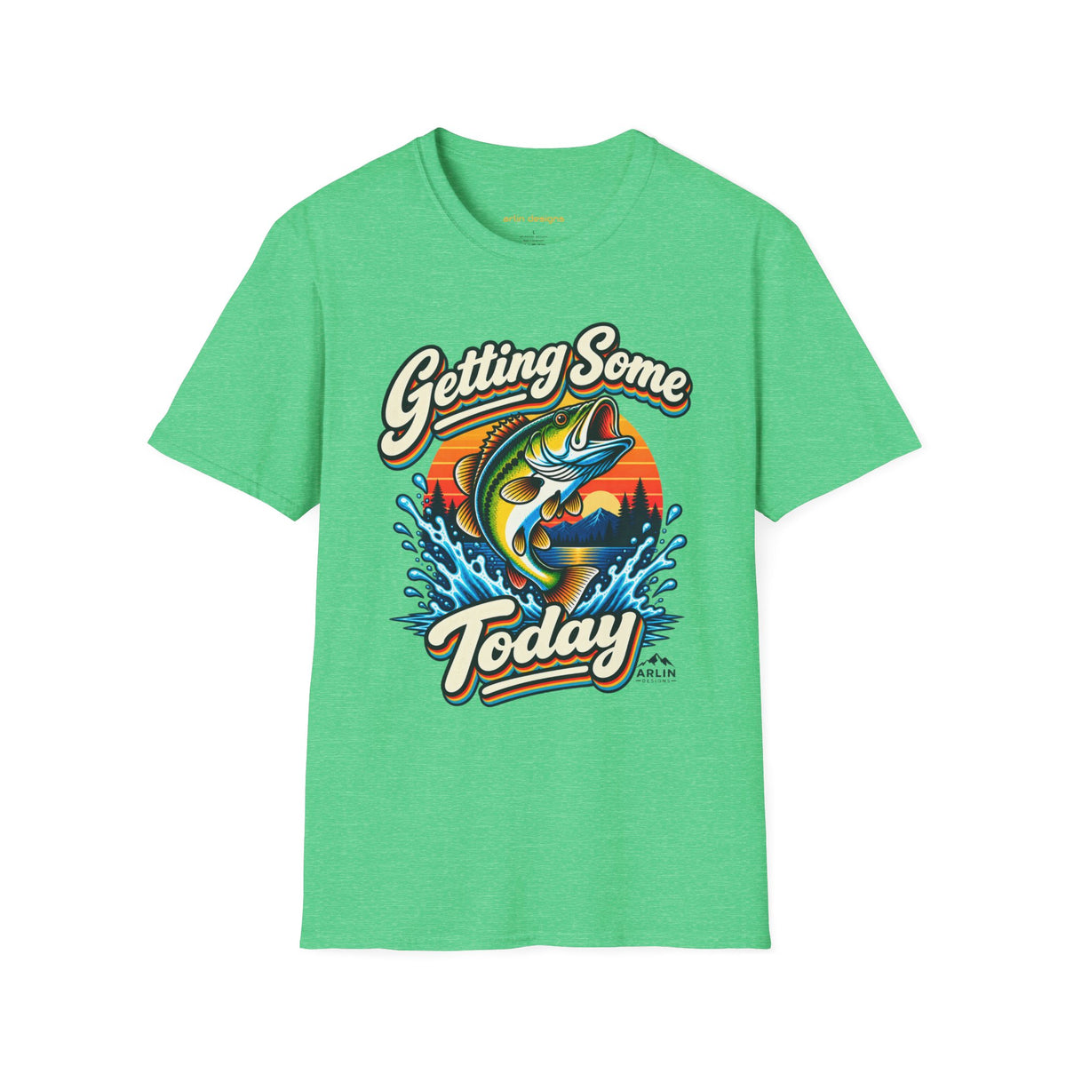 Fishing T-Shirt — "Getting Some BASS Today" Retro Bass Graphic