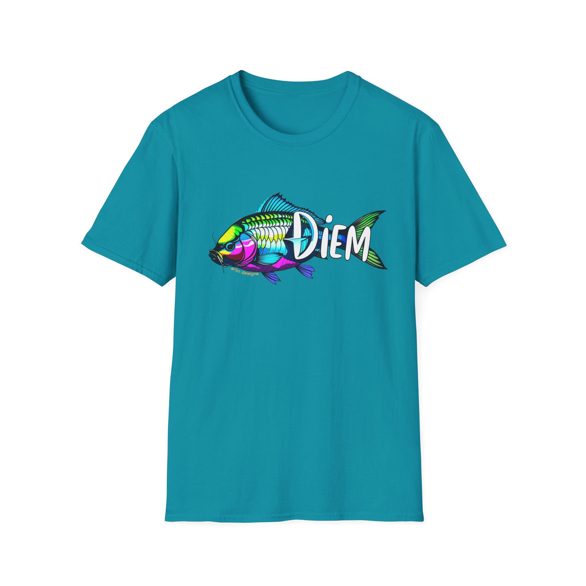 Carpe Diem Colorful Fish T-Shirt — Seize the Day Fishing Graphic Tee