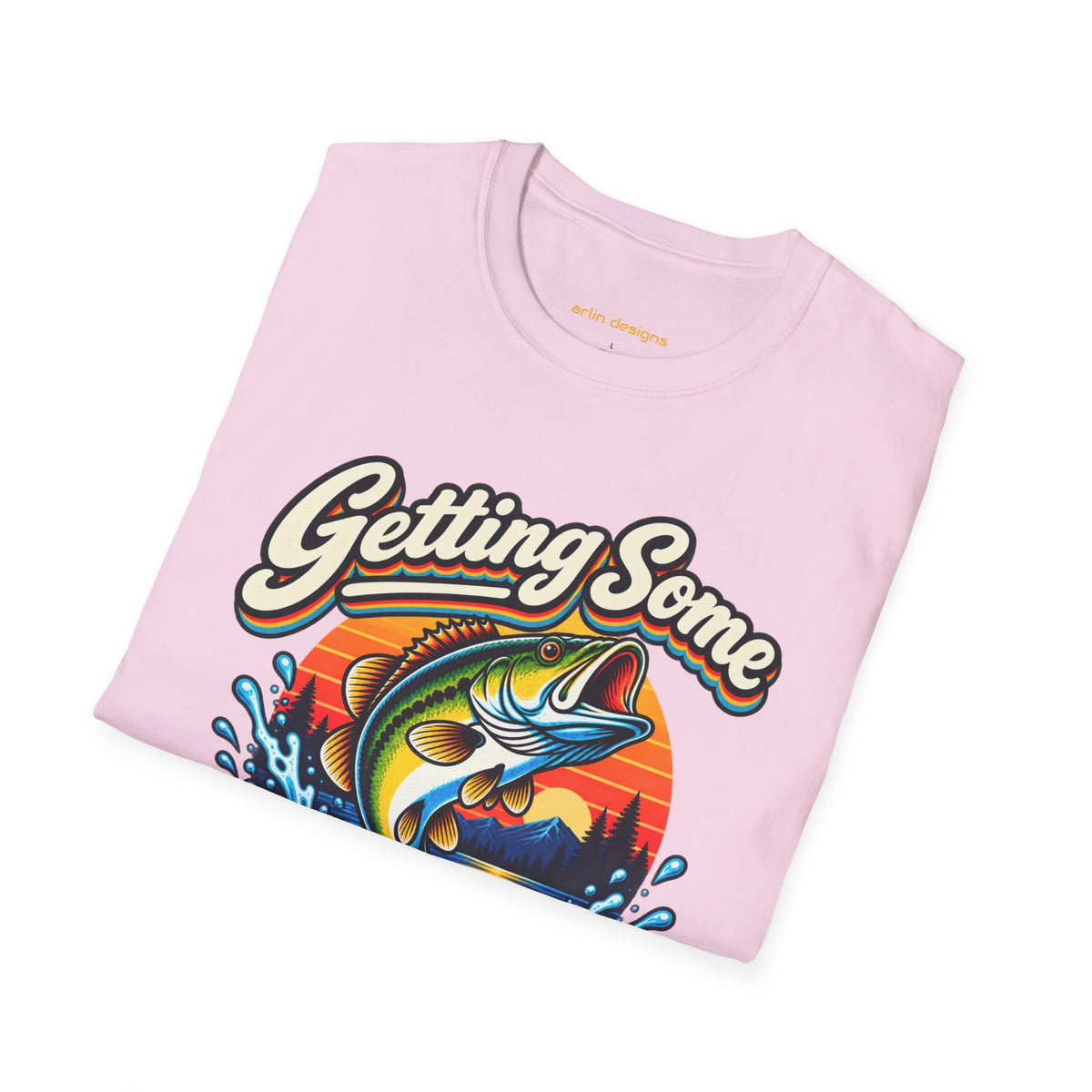 Fishing T-Shirt — "Getting Some BASS Today" Retro Bass Graphic