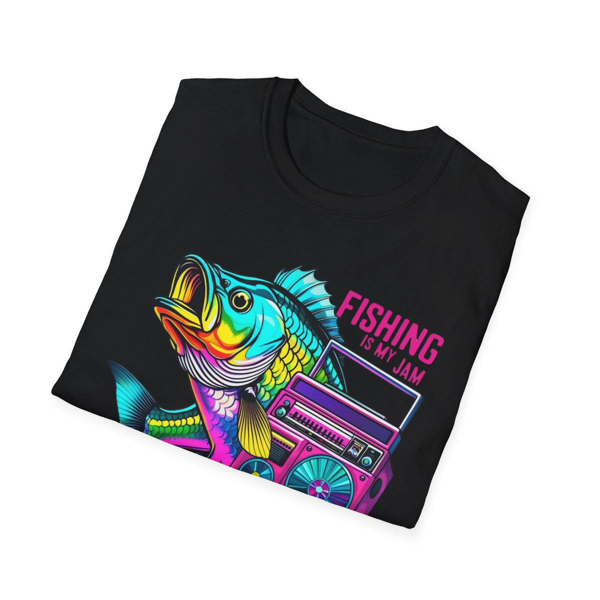 Fishing Is My Jam T-Shirt — Retro Fish & Boombox Graphic Tee