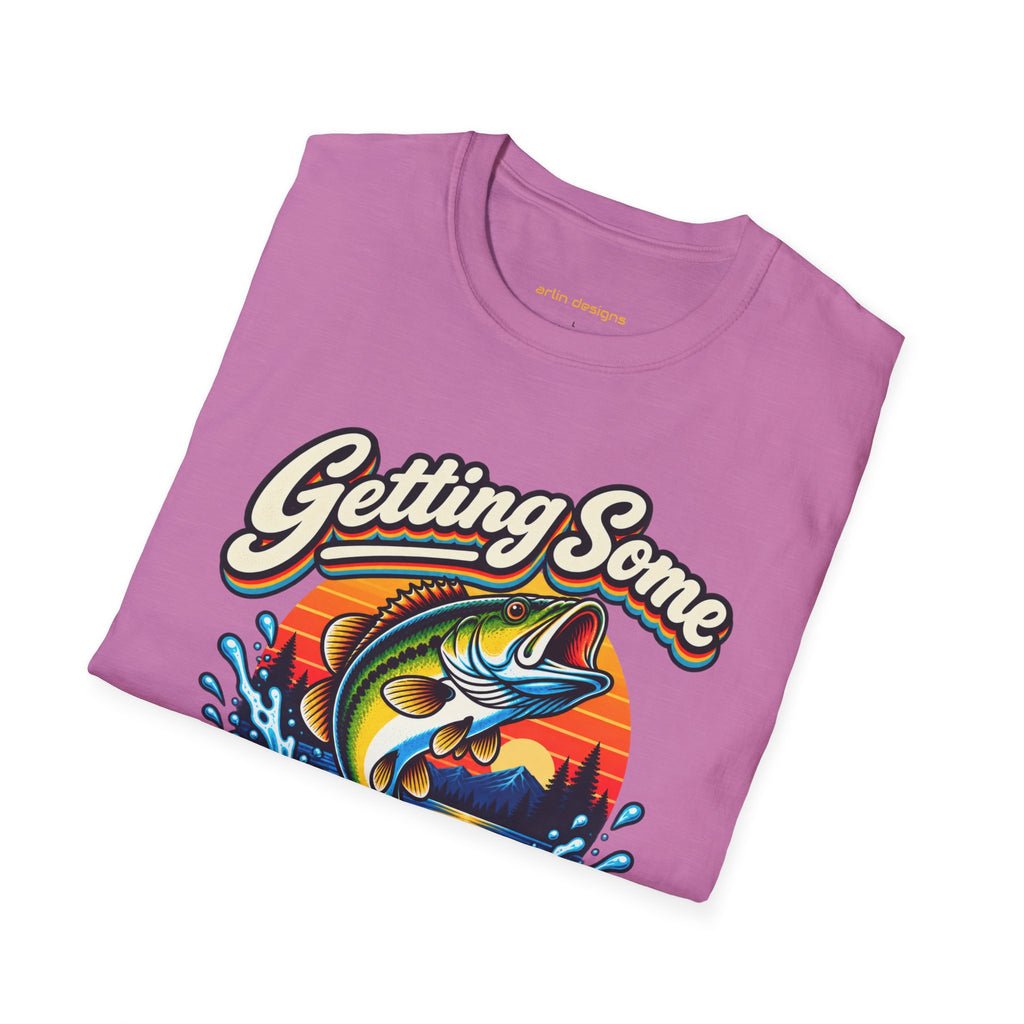 Fishing T-Shirt — "Getting Some BASS Today" Retro Bass Graphic