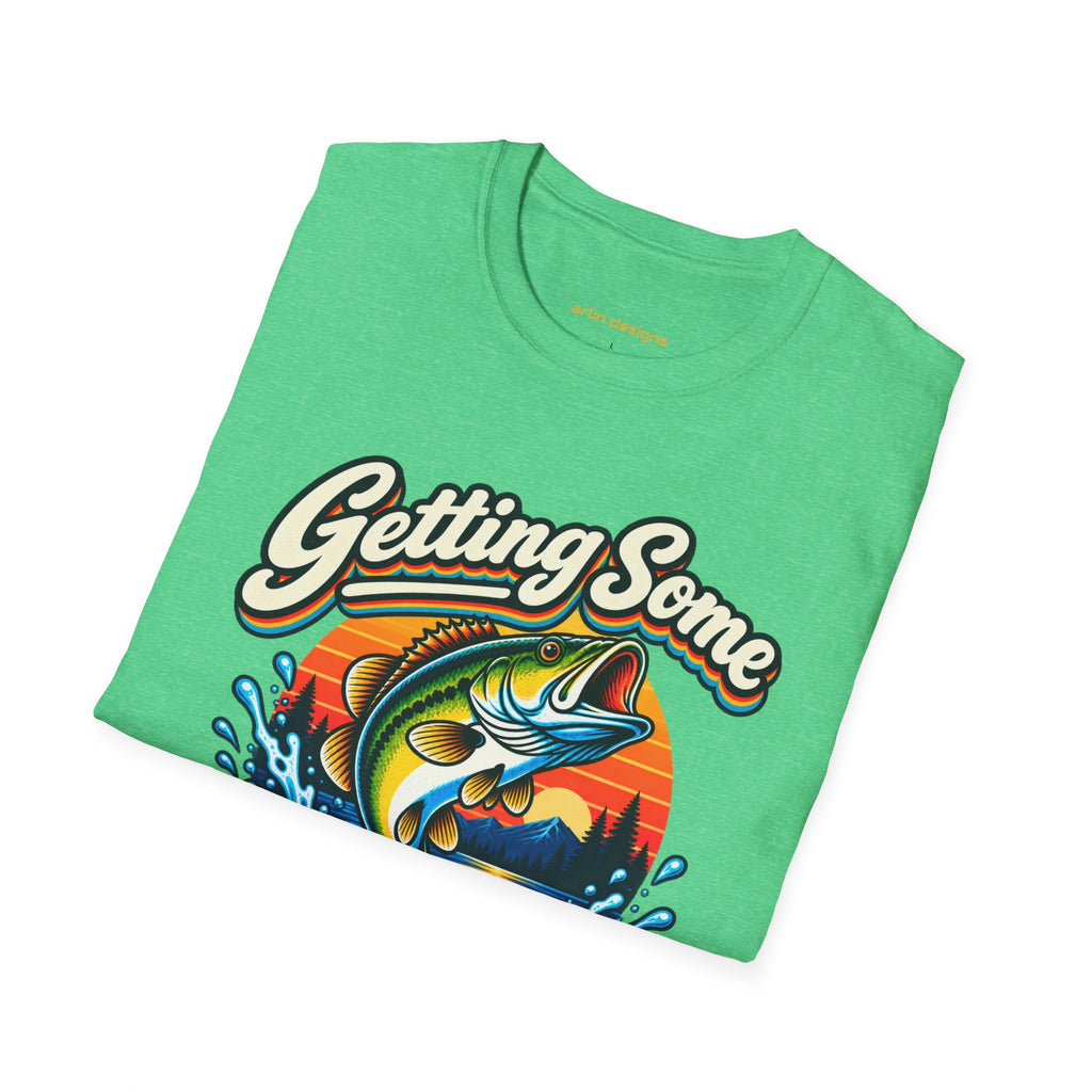Fishing T-Shirt — "Getting Some BASS Today" Retro Bass Graphic