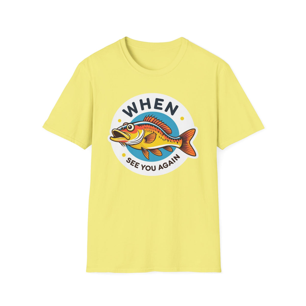 When Walleye See You Again Fishing T-Shirt — Retro Colorful Fish Graphic Tee