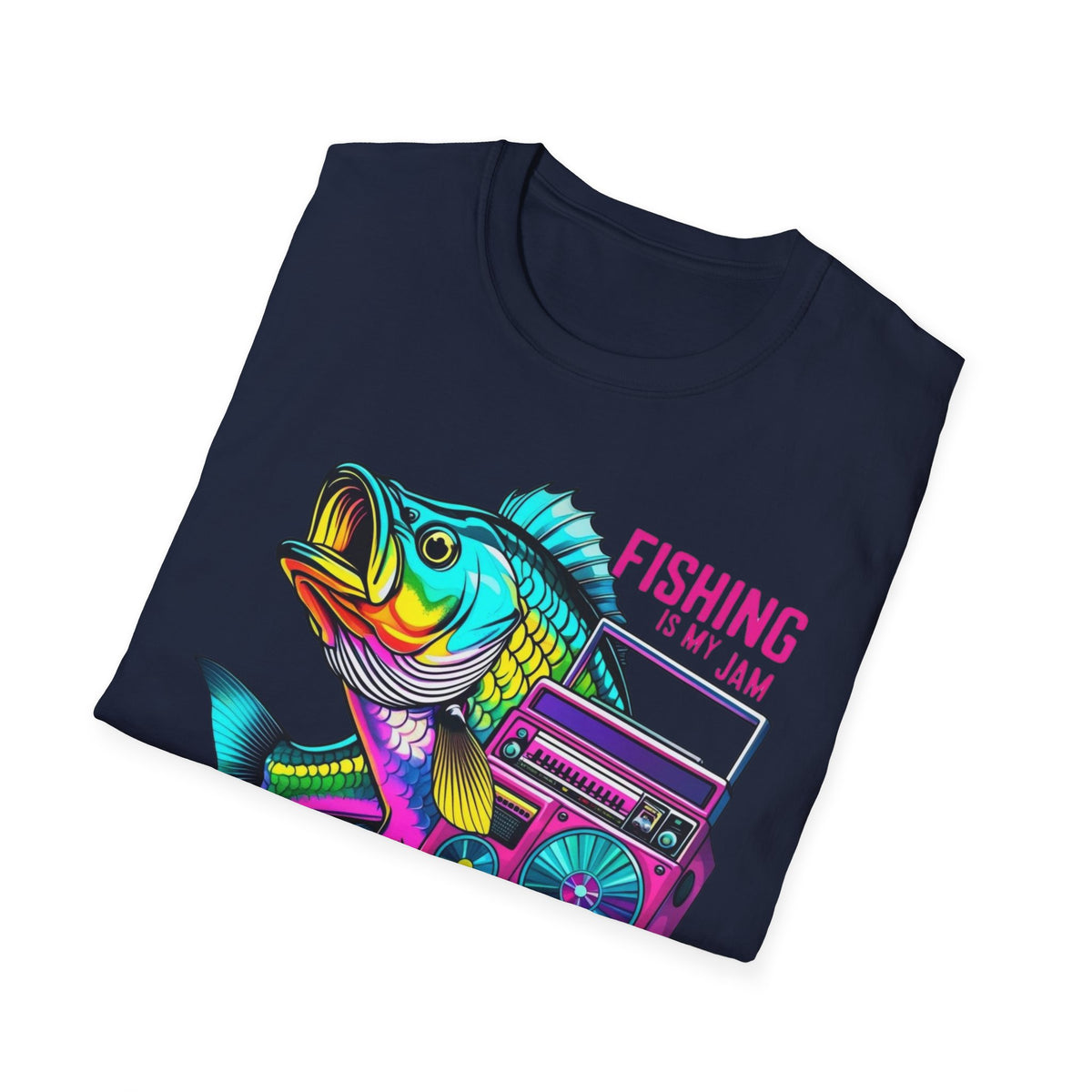 Fishing Is My Jam T-Shirt — Retro Fish & Boombox Graphic Tee