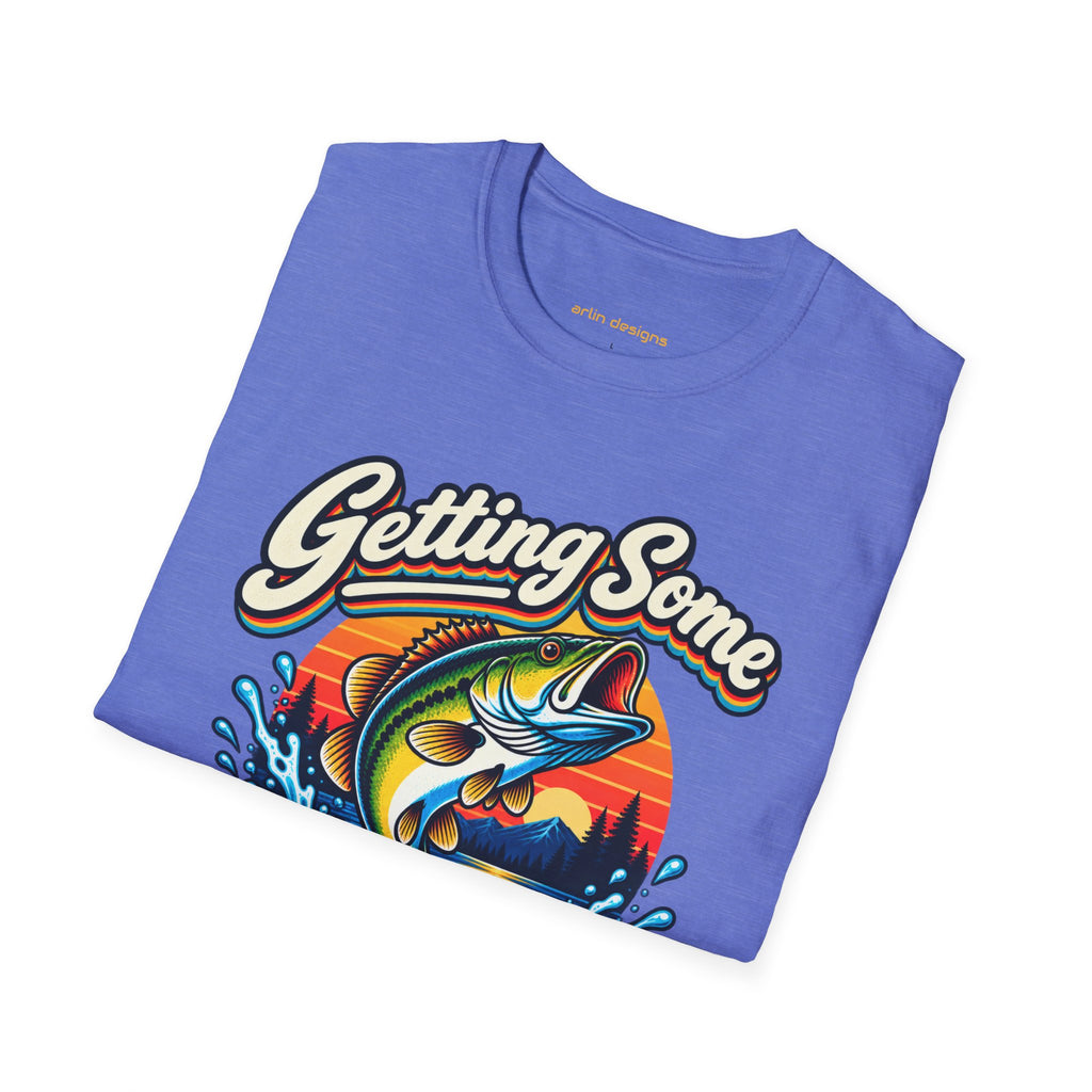 Fishing T-Shirt — "Getting Some BASS Today" Retro Bass Graphic