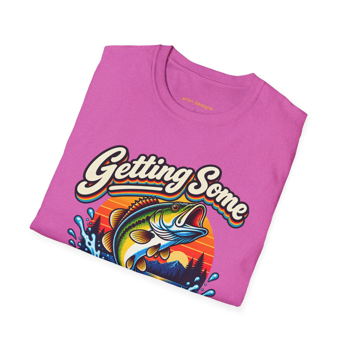 Fishing T-Shirt — "Getting Some BASS Today" Retro Bass Graphic