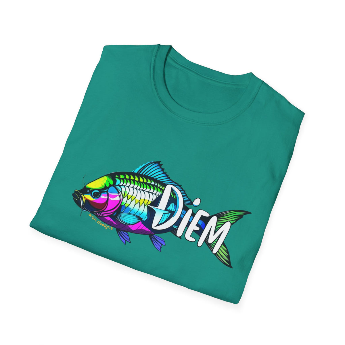 Carpe Diem Colorful Fish T-Shirt — Seize the Day Fishing Graphic Tee