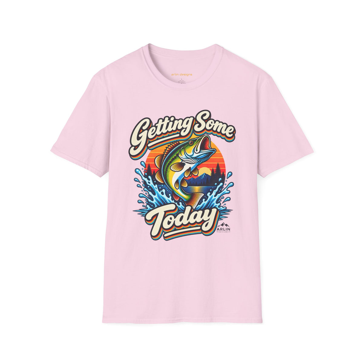 Fishing T-Shirt — "Getting Some BASS Today" Retro Bass Graphic